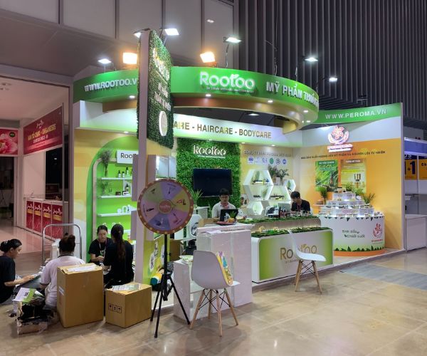 Gian hàng 18m² độc đáo cho Công ty TNHH Peroma Việt Nam tại BeautyCare Expo 2023